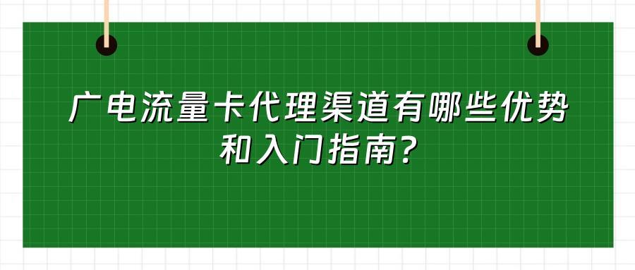 广电流量卡代理渠道有哪些优势和入门指南？