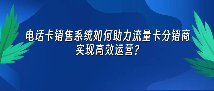 电话卡销售系统如何助力流量卡分销商实现高效运营？