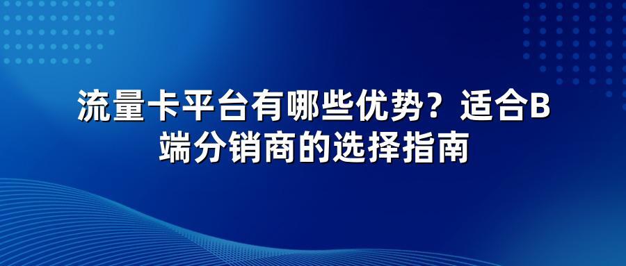 流量卡平台有哪些优势？适合B端分销商的选择指南