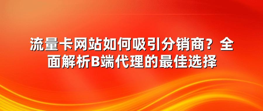 流量卡网站如何吸引分销商？全面解析B端代理的最佳选择