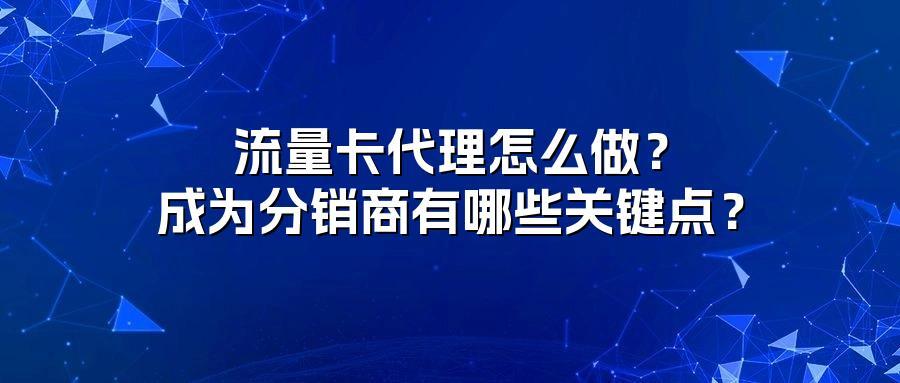 流量卡代理怎么做？成为分销商有哪些关键点？