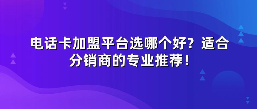 电话卡加盟平台选哪个好？适合分销商的专业推荐！