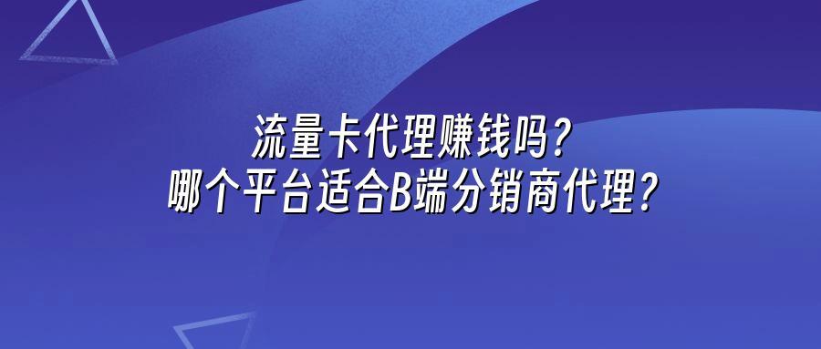 流量卡代理赚钱吗？哪个平台适合B端分销商代理？