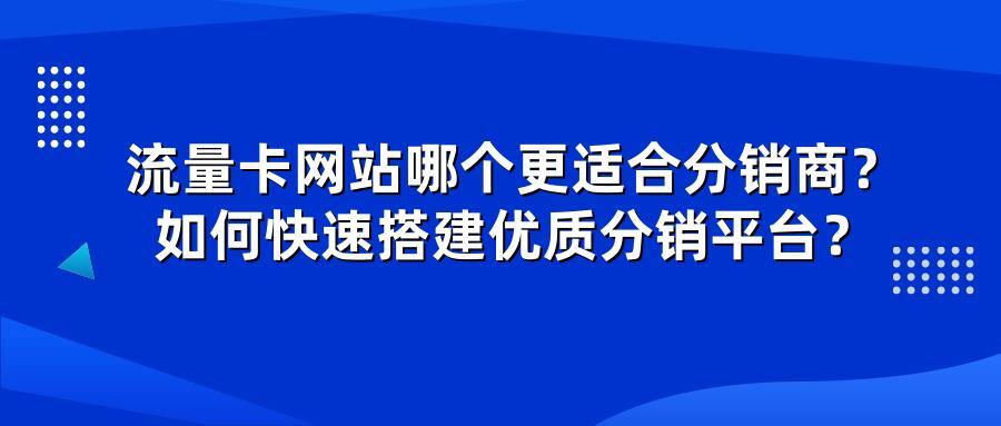 流量卡网站哪个更适合分销商？如何快速搭建优质分销平台？