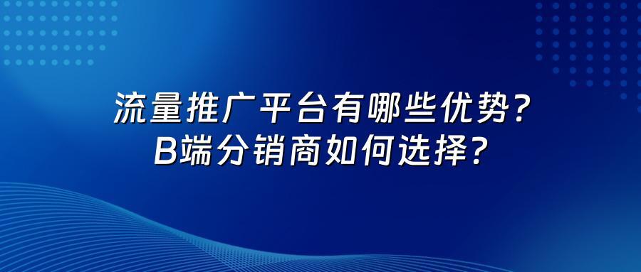 流量推广平台有哪些优势？B端分销商如何选择？