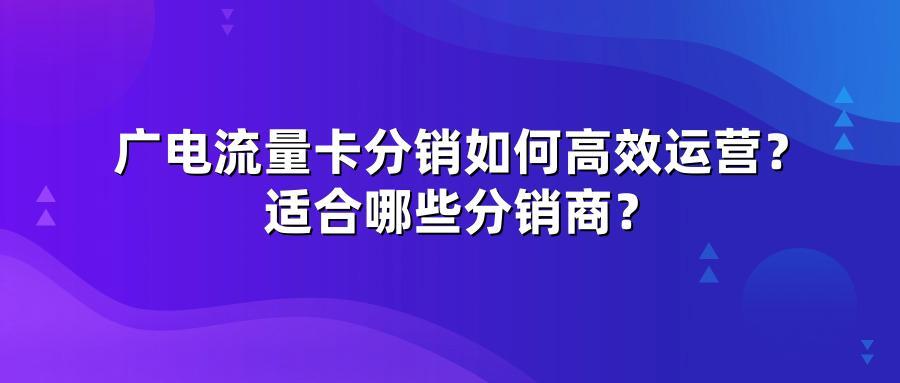 广电流量卡分销如何高效运营？适合哪些分销商？