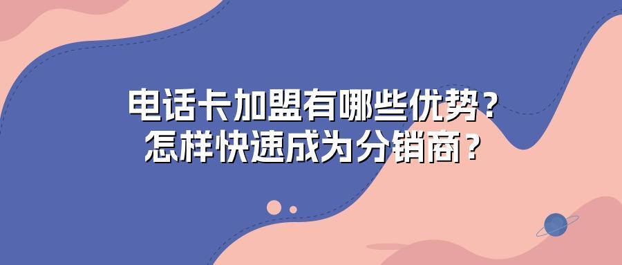 电话卡加盟有哪些优势？怎样快速成为分销商？