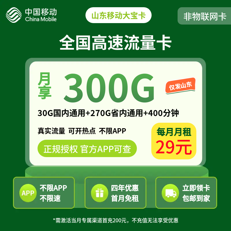 中国移动山东大宝卡