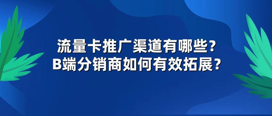 流量卡推广渠道有哪些？B端分销商如何有效拓展？