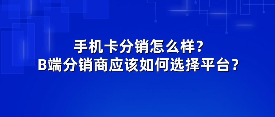 手机卡分销怎么样？B端分销商应该如何选择平台？