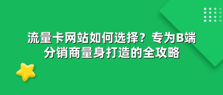 流量卡网站如何选择？专为B端分销商量身打造的全攻略