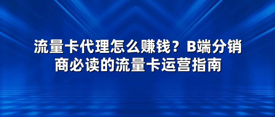流量卡代理怎么赚钱？B端分销商必读的流量卡运营指南