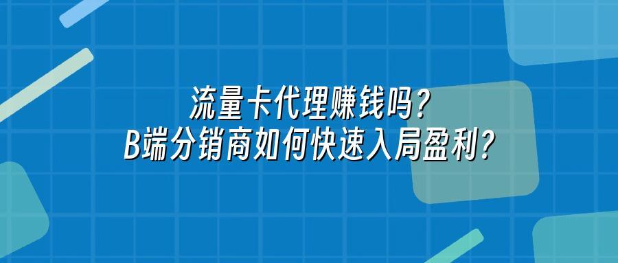 流量卡代理赚钱吗？B端分销商如何快速入局盈利？