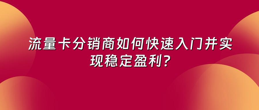 流量卡分销商如何快速入门并实现稳定盈利？