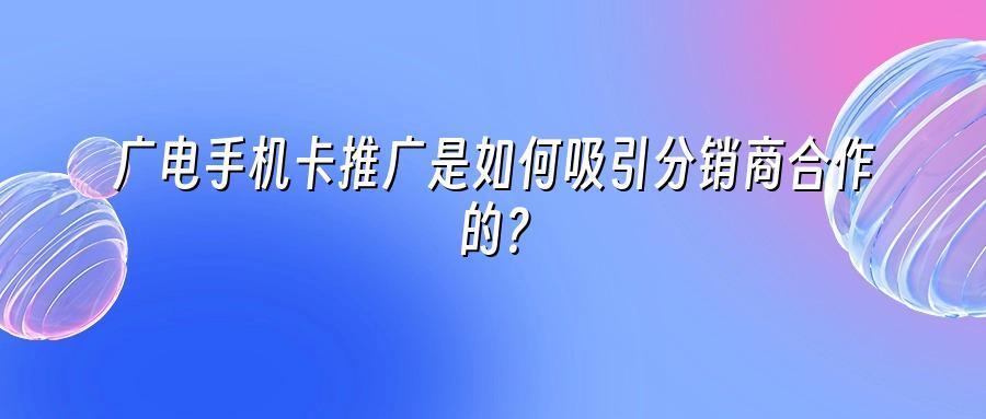 广电手机卡推广是如何吸引分销商合作的?