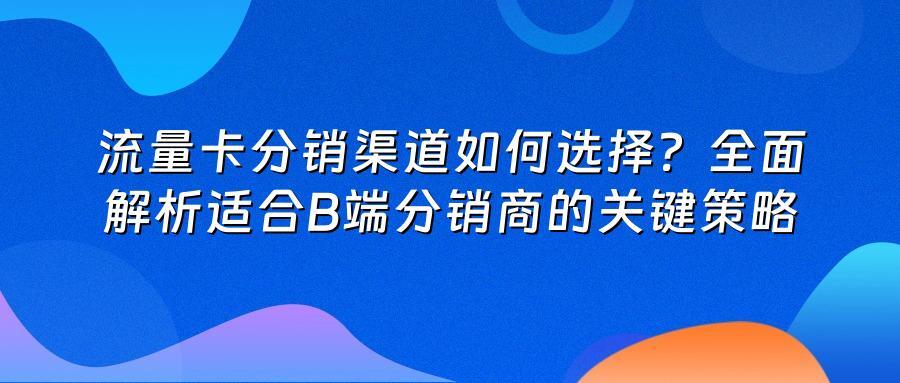 流量卡分销渠道如何选择？全面解析适合B端分销商的关键策略