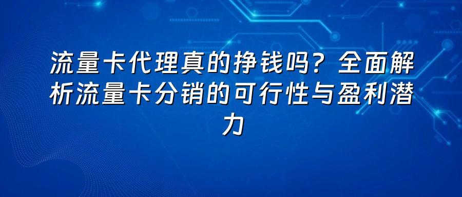 流量卡代理真的挣钱吗？全面解析流量卡分销的可行性与盈利潜力