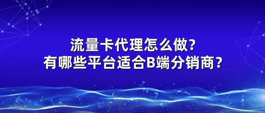流量卡代理怎么做?有哪些平台适合B端分销商?