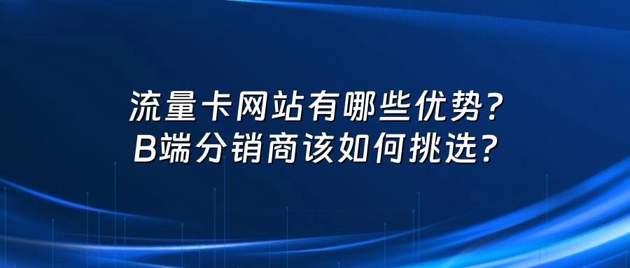 流量卡网站有哪些优势？B端分销商该如何挑选？