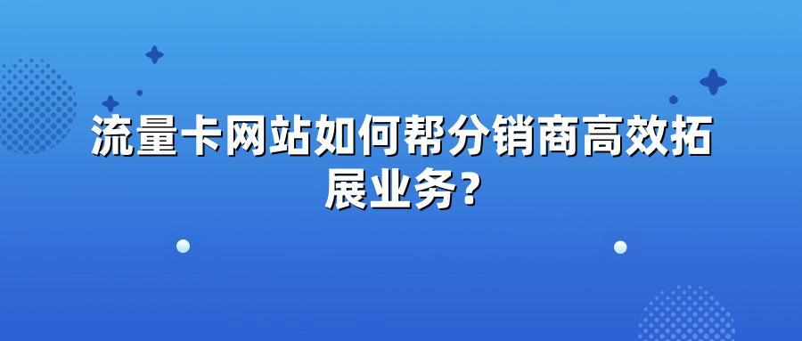 流量卡网站如何帮分销商高效拓展业务？