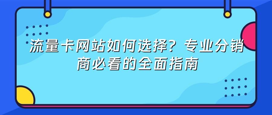 流量卡网站如何选择？专业分销商必看的全面指南