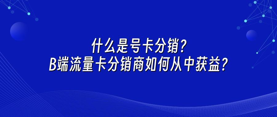 什么是号卡分销？B端流量卡分销商如何从中获益？