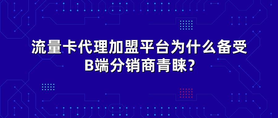 流量卡代理加盟平台为什么备受B端分销商青睐?