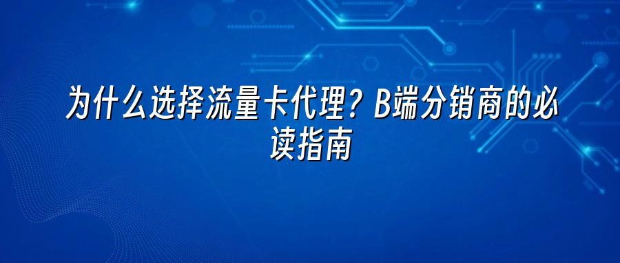 为什么选择流量卡代理？B端分销商的必读指南