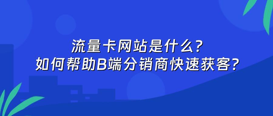 流量卡网站是什么？如何帮助B端分销商快速获客？