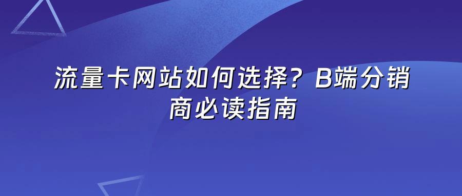 流量卡网站如何选择？B端分销商必读指南
