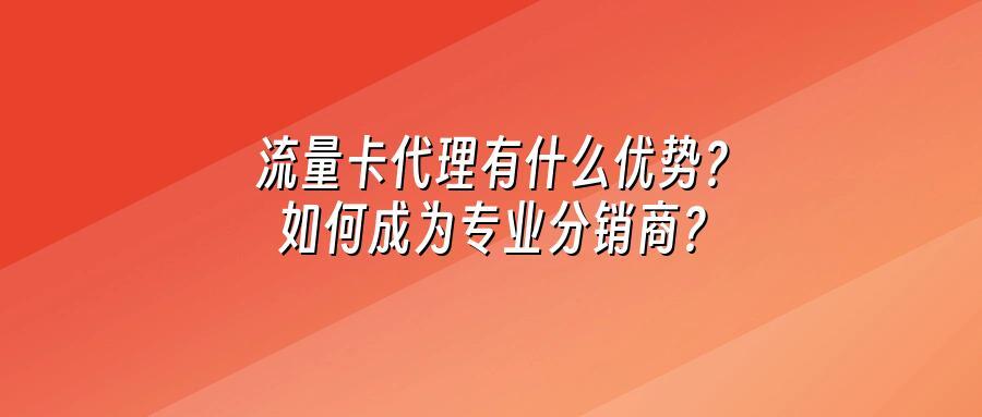 流量卡代理有什么优势？如何成为专业分销商？
