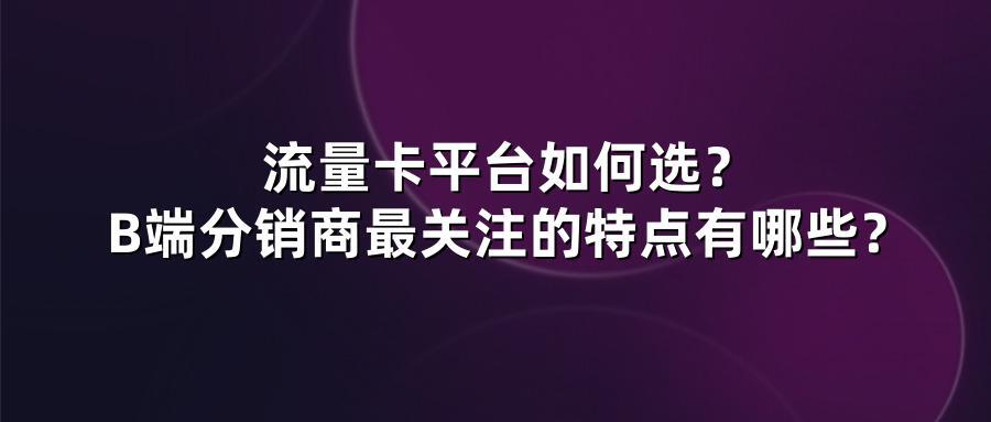 流量卡平台如何选？B端分销商最关注的特点有哪些？