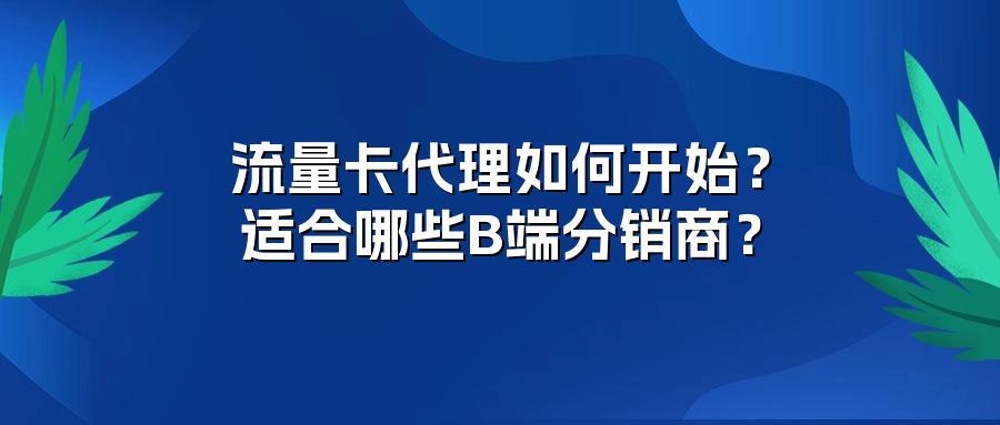 流量卡代理如何开始?适合哪些B端分销商?