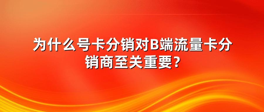 为什么号卡分销对B端流量卡分销商至关重要？
