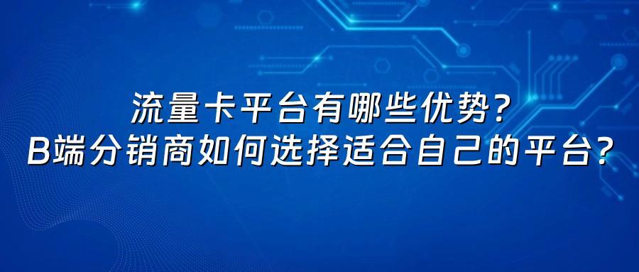流量卡平台有哪些优势？B端分销商如何选择适合自己的平台？