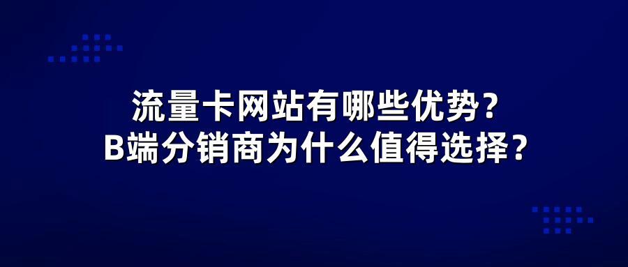 流量卡网站有哪些优势?B端分销商为什么值得选择?