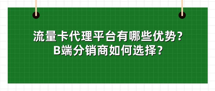 流量卡代理平台有哪些优势?B端分销商如何选择?
