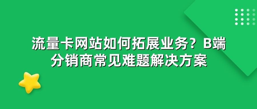 流量卡网站如何拓展业务？B端分销商常见难题解决方案
