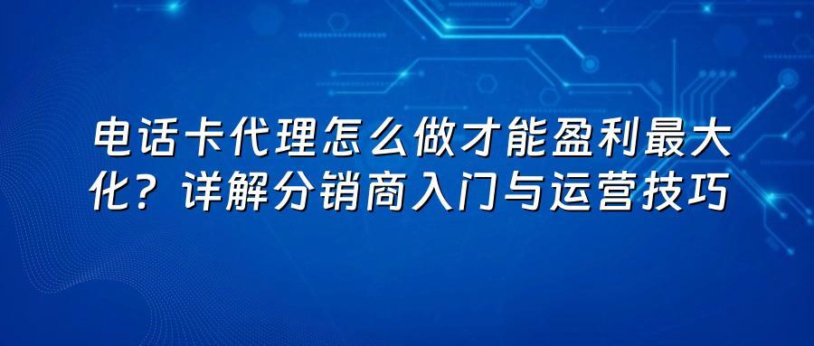 电话卡代理怎么做才能盈利最大化？详解分销商入门与运营技巧