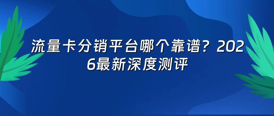 流量卡分销平台哪个靠谱?2026最新深度测评